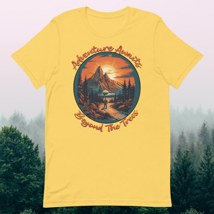 Hiking - Adventure Awaits Beyond The Trees - The Dude Abides - T-shirt - Backpacking essentials - camping