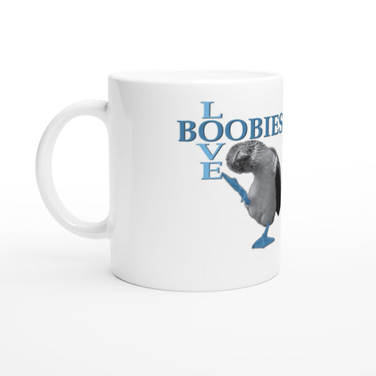 Love Boobies White 11oz Ceramic Mug - The Dude Abides - Coffee Mug - adorable - animal - animals