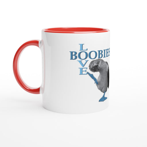 Love Boobies White 11oz Ceramic Mug with Color Inside - The Dude Abides - Coffee Mug - adorable - animal - animals