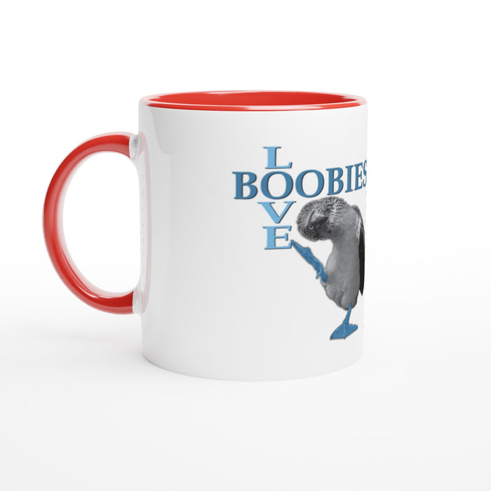 Love Boobies White 11oz Ceramic Mug with Color Inside - The Dude Abides - Coffee Mug - adorable - animal - animals