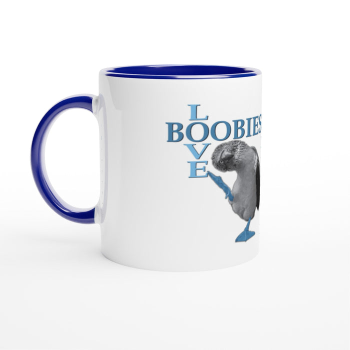 Love Boobies White 11oz Ceramic Mug with Color Inside - The Dude Abides - Coffee Mug - adorable - animal - animals