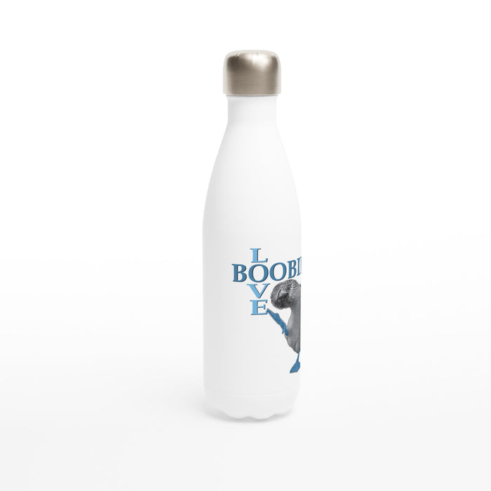 Love Boobies White 17oz Stainless Steel Water Bottle - The Dude Abides - Coffee Mug - adorable - animal - animals