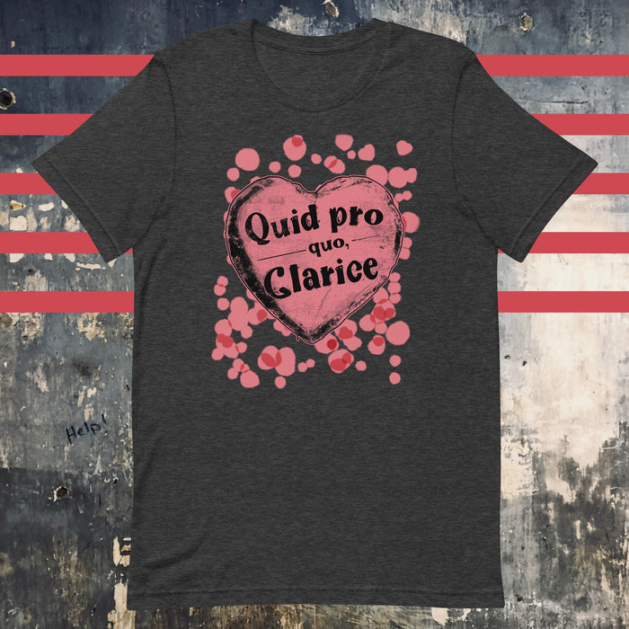 Quid Pro Quo Clarice Valentine's Day Horror Crossover Unisex t-shirt - The Dude Abides - T-shirt - Candy heart design - cute