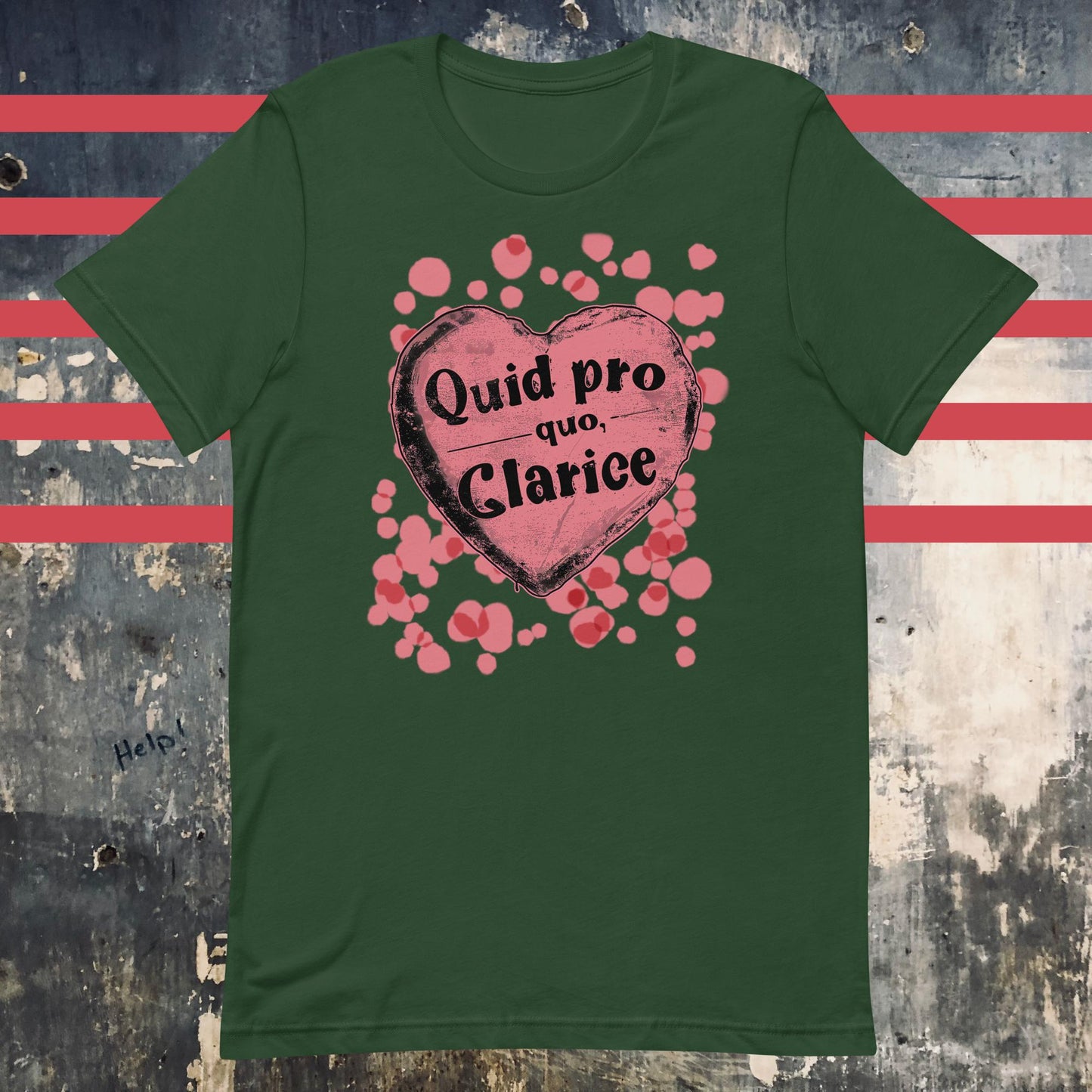 Quid Pro Quo Clarice Valentine's Day Horror Crossover Unisex t-shirt - The Dude Abides - T-shirt - Candy heart design - cute