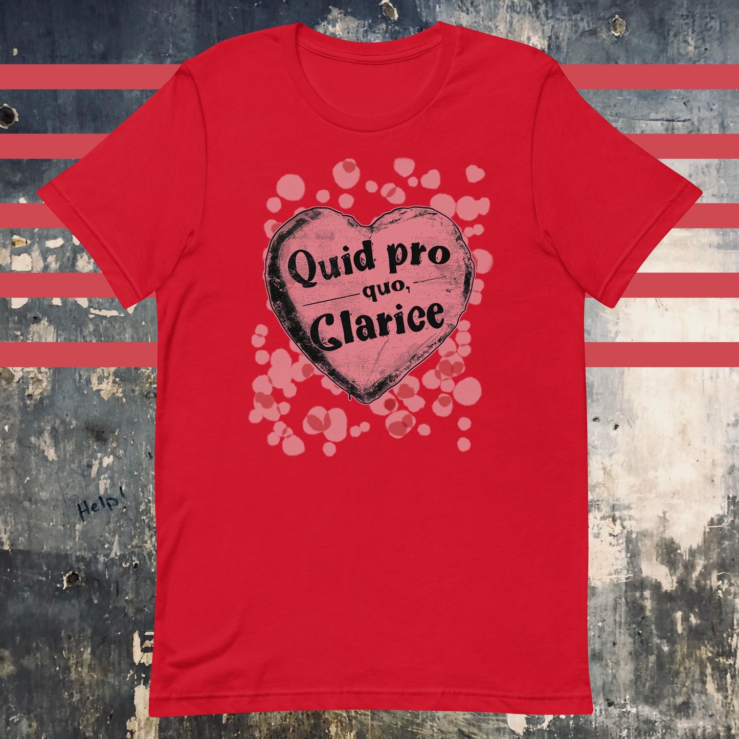 Quid Pro Quo Clarice Valentine's Day Horror Crossover Unisex t-shirt - The Dude Abides - T-shirt - Candy heart design - cute