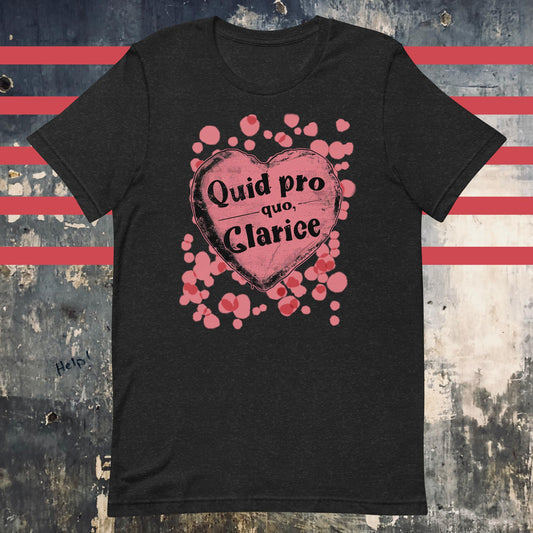 Quid Pro Quo Clarice Valentine's Day Horror Crossover Unisex t-shirt - The Dude Abides - T-shirt - Candy heart design - cute