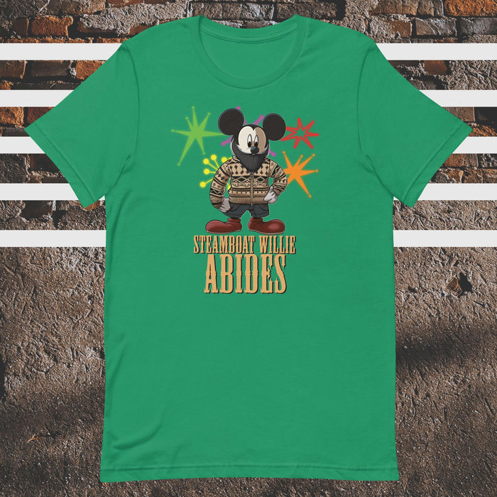 Steamboat Willie Abides Unisex t-shirt - The Dude Abides - T-shirt - animated - chill - Classic character mashup