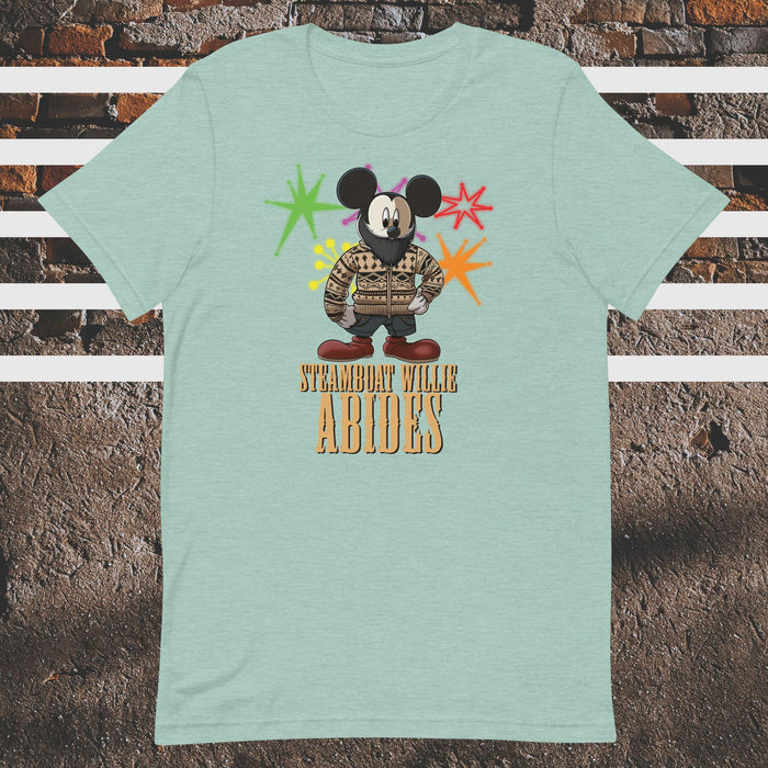 Steamboat Willie Abides Unisex t-shirt - The Dude Abides - T-shirt - animated - chill - Classic character mashup