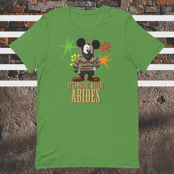 Steamboat Willie Abides Unisex t-shirt - The Dude Abides - T-shirt - animated - chill - Classic character mashup