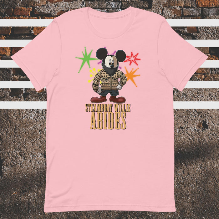 Steamboat Willie Abides Unisex t-shirt - The Dude Abides - T-shirt - animated - chill - Classic character mashup