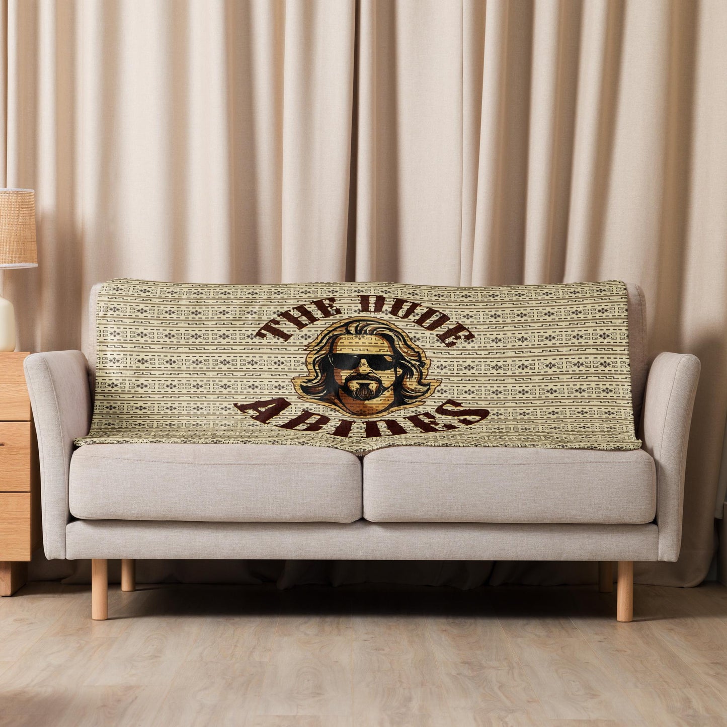 The Dude Abides Design - Horizontal Sherpa blanket - The Dude Abides - Blanket - abide - chill-out - chill-out space