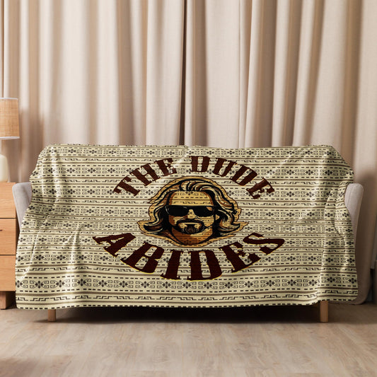The Dude Abides Design - Horizontal Sherpa blanket - The Dude Abides - Blanket - abide - chill-out - chill-out space