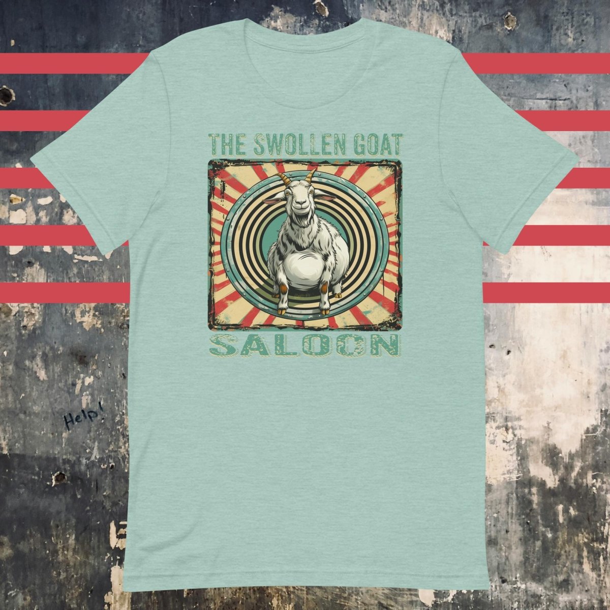 The Swollen Goat Saloon Design Light Blue Unisex t-shirt - The Dude Abides - T-shirt - Clutch - Gritty rock aesthetic - rock music