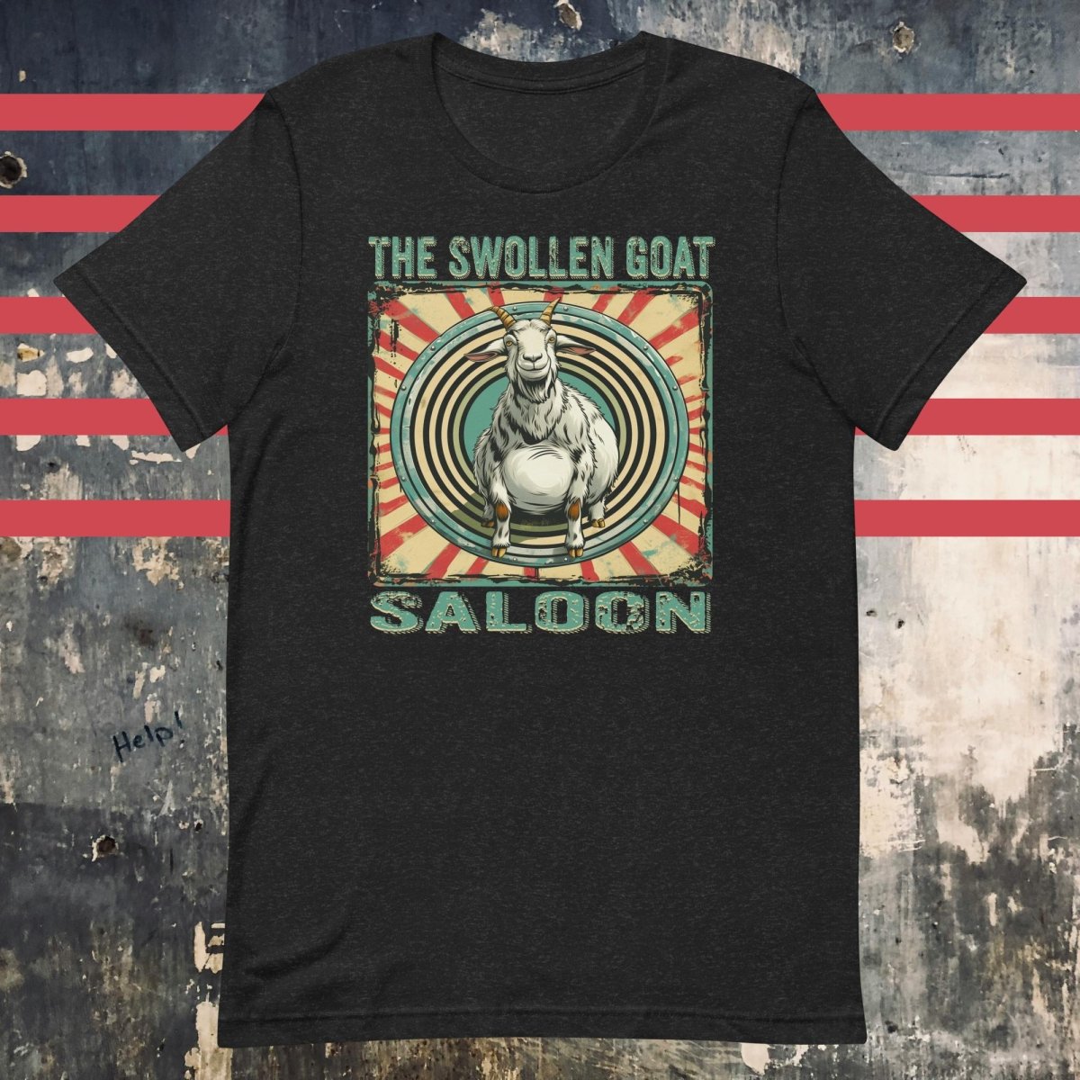 The Swollen Goat Saloon Design Black Unisex t-shirt - The Dude Abides - T-shirt - Clutch - Gritty rock aesthetic - rock music