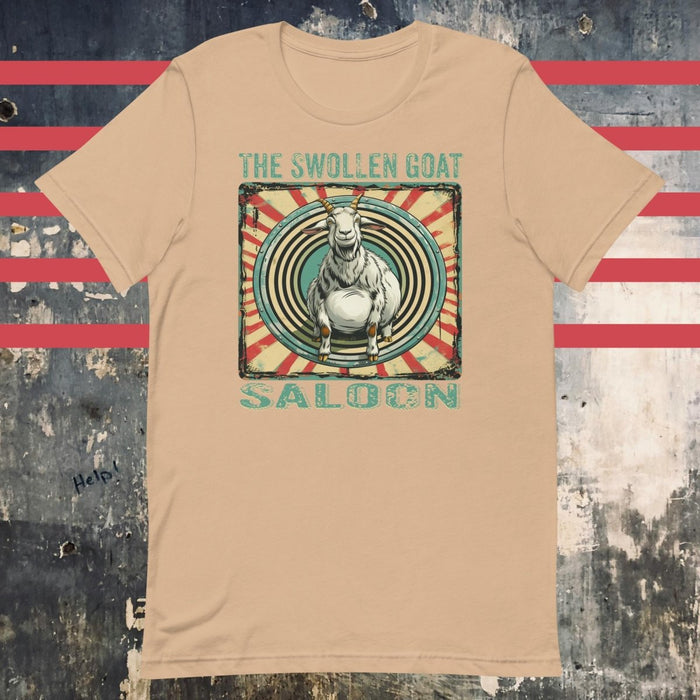 The Swollen Goat Saloon Design Tan Unisex t-shirt - The Dude Abides - T-shirt - Clutch - Gritty rock aesthetic - rock music