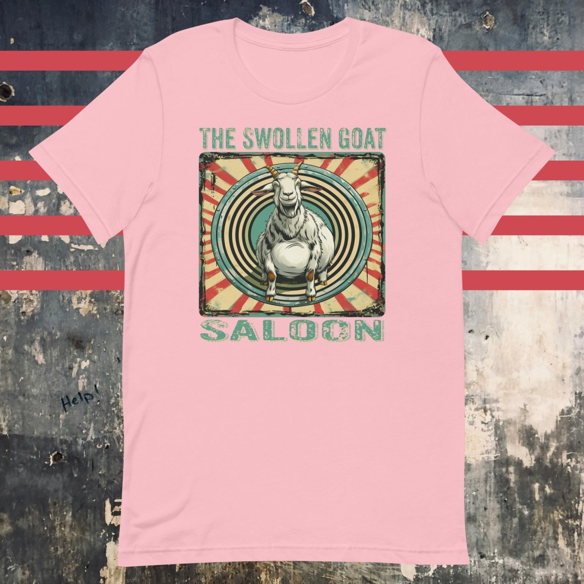 The Swollen Goat Saloon Design Pink Unisex t-shirt - The Dude Abides - T-shirt - Clutch - Gritty rock aesthetic - rock music